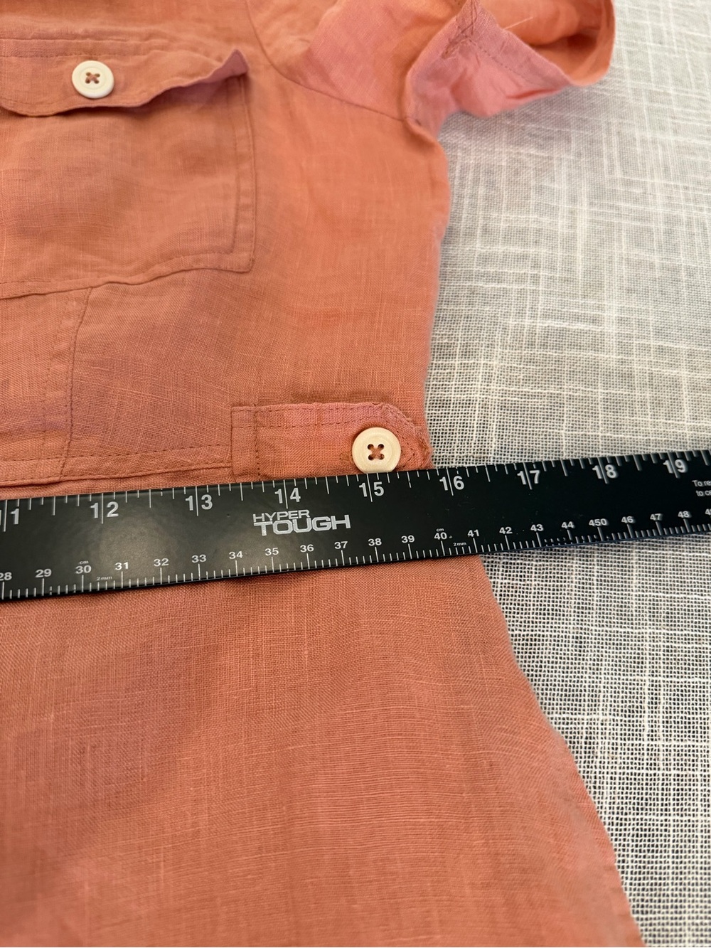 Free People Linen Blend Shirt Dress XS Coral Utility Button Front Tunic - Picture 10 of 12